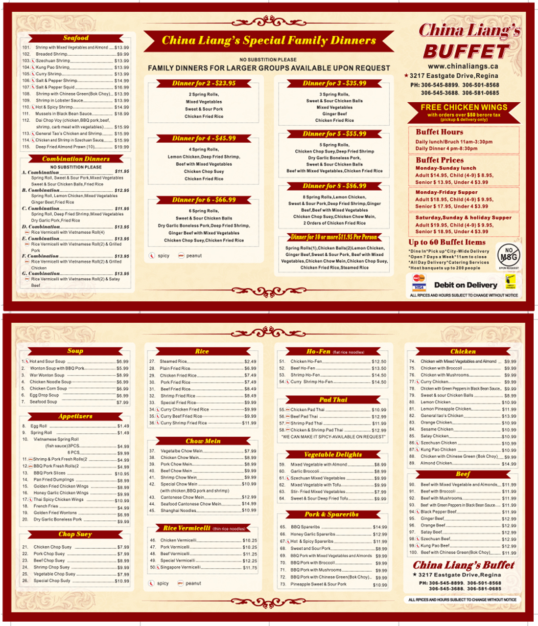 China Liang’s Take Out Menu China Liang’s Take Out Menu